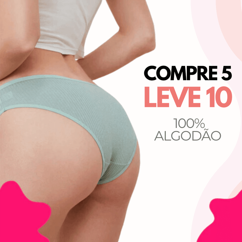 Calcinhas Antibacterianas 100% Algodão [COMPRE 5 E LEVE 10]